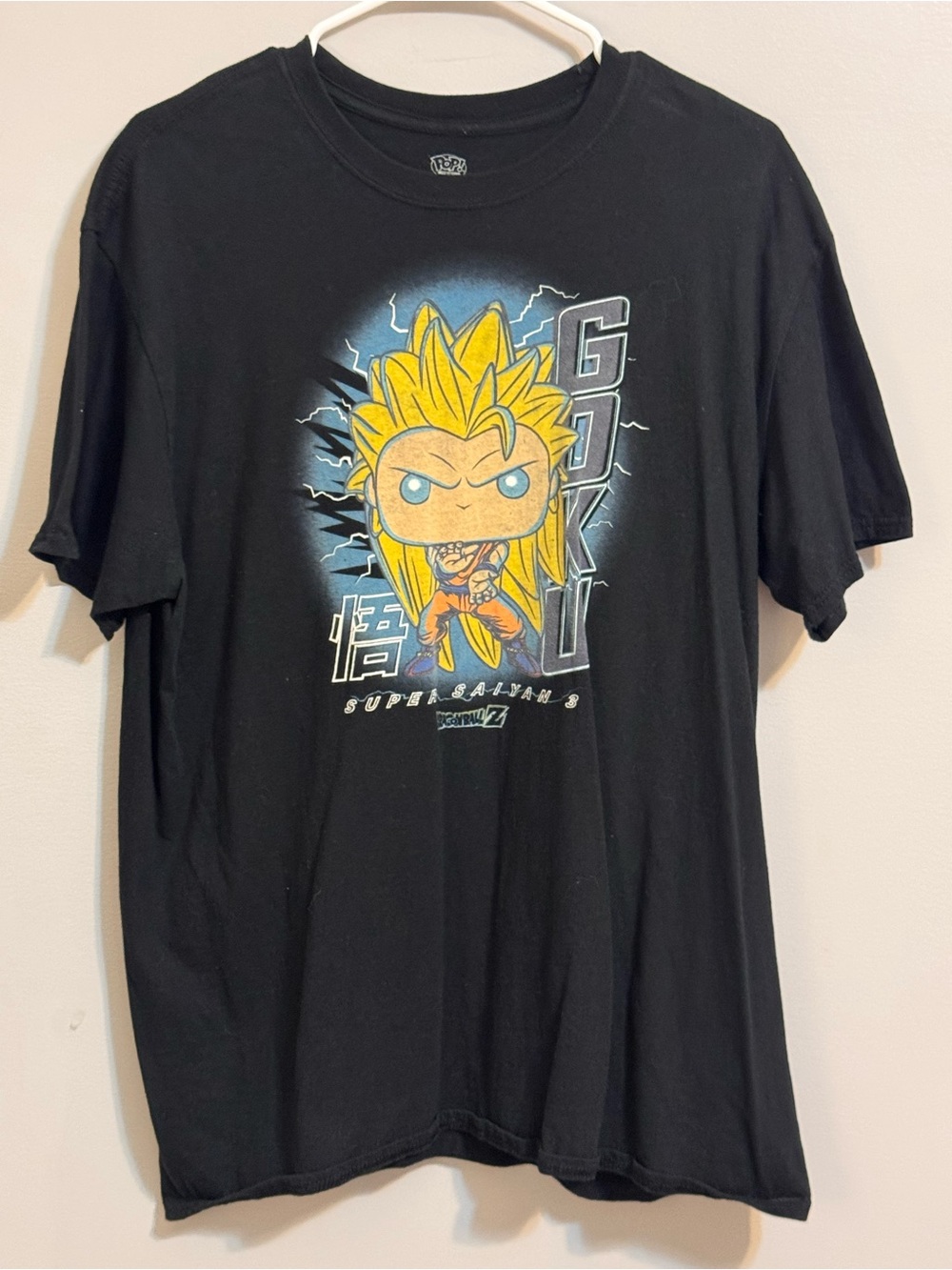 Funko Pop Dragon Ball Z Super Saiyan 3 Goku Graphic T-Shirt XL Black